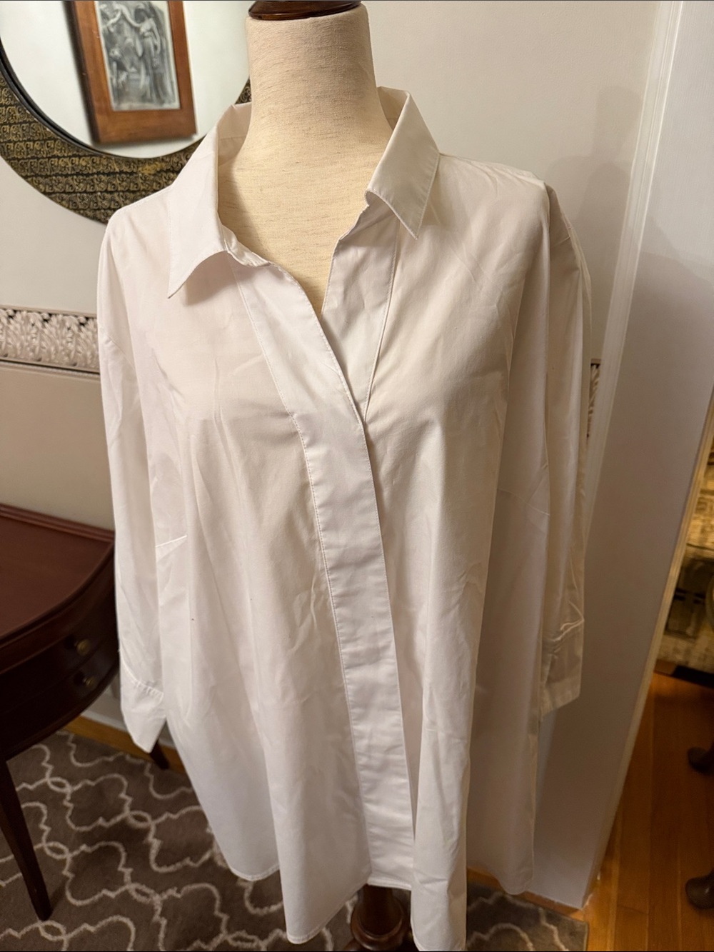 Martha Stewart new White womens Dress Shirt - Crisp Collared Button-Up not worn